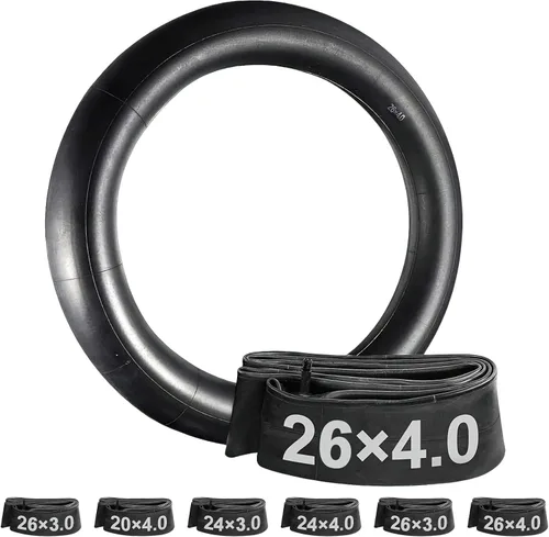 Miniatura 10 de Paquete de 2 tubos interiores para bicicleta de neumáticos gruesos, tubo de bicicleta resistente de 20/26x3.0/4.0, válvula Schrader de 1.260 in
