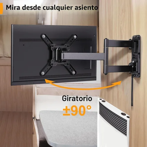 Miniatura 6 de Perlegear Soporte de TV RV con cerradura para televisores de 13 a 43 pulgadas de hasta 44 libras, soporte de pared para TV RV de movimiento completo