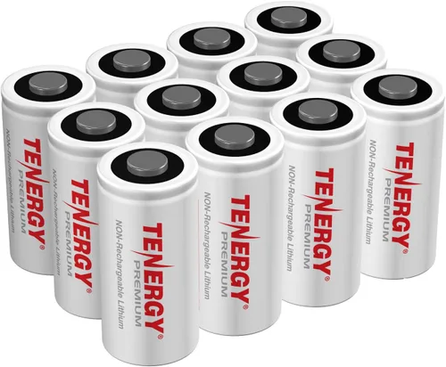 Tenergy Paquete de 12 baterías de litio CR123A de 3 V no recargables, 1600 mAh para cámaras Arlo, baterías de litio fotográficas, cámaras de
