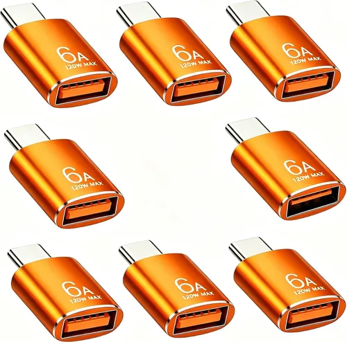 Miniatura 20 de BOMIE Adaptador USB C a USB, paquete de 10 unidades, 6A 120 W, carga rápida, transferencia de datos de 10 Gbps, USB C macho a USB 3.2 hembra OTG