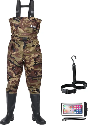 Miniatura 6 de wader con botas impermeable para pesca y caza de nailon 2-Ply/PVC 9-13