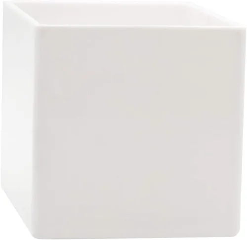 Royal Imports Cubos de jarrones acrílicos de flores, centro de mesa decorativo para el hogar o boda, plástico irrompible, 4 pulgadas, color blanco
