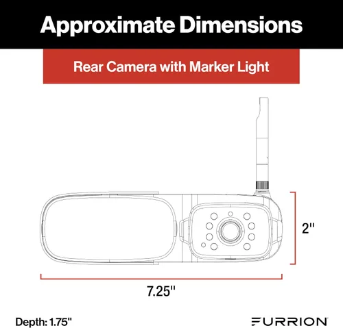 Miniatura 5 de Furrion Vision S+ - Sistema de observación para RV con monitor de 7", cámaras laterales izquierda/derecha con luces LED indicadoras, aleta