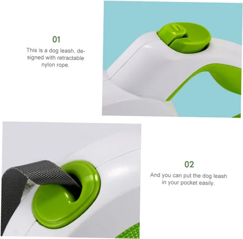 Miniatura 7 de Luxshiny Correa retráctil automática para perros, cuerda duradera para caminar al aire libre para perros y gatos, portátil, con una sola mano