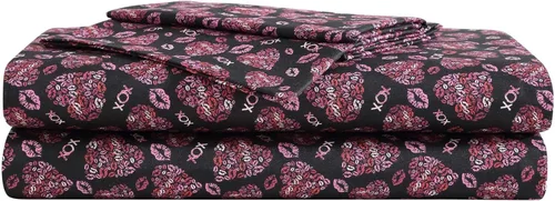 Miniatura 12 de Betsey Johnson - Sábanas de cama King, ropa de cama suave y ligera, resistente a la decoloración y a las arrugas (leopardo, King)