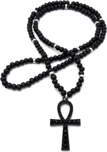 Miniatura 2 de Ankh - Colgante con collar de cuentas de madera de 30.0in