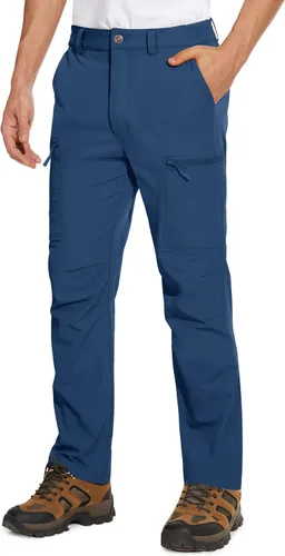 Miniatura 31 de MAGCOMSEN Pantalones de senderismo para hombre, 6 bolsillos, resistentes al agua, pantalones de trabajo de pesca Ripstop, ligeros, de secado rápido