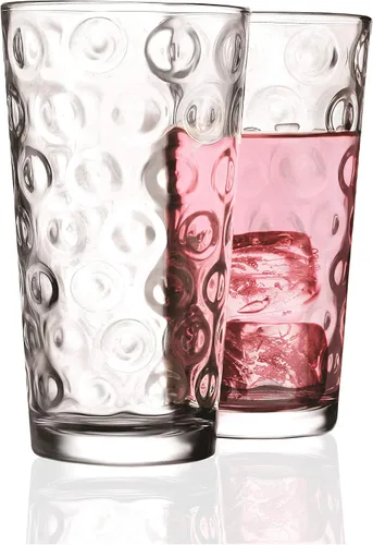 Miniatura 7 de Circleware 40170 Cosmo - Juego de 4 vasos altos de base pesada, vasos para bebidas de té helado, cristalería para agua, jugo, cerveza y decoración