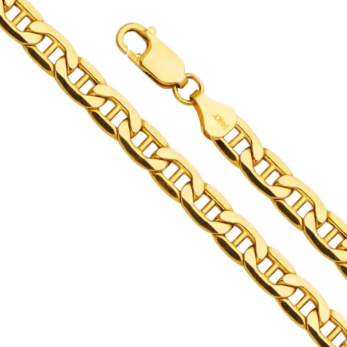 Miniatura 2 de Wellingsale 14K Hollow Gold Mariner Chains (Select Options)
