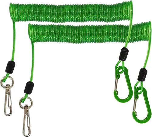 Miniatura 12 de Fishing Lanyard, Heavy Duty Coiled Lanyards Stainless Steel Wire Inside, Safety Rope Extension Cord Tether Retractable Fishing Accessories for Rods