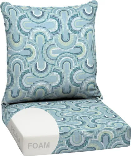 Miniatura 72 de Arden Outdoor Deep Seat Cushion Set, 24 x 24 pulgadas, Cojín para patio resistente al clima, a la lluvia y a la decoloración para silla, sofá y sofá