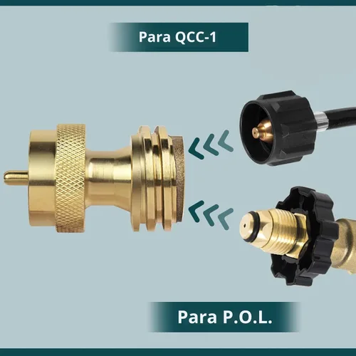 Miniatura 3 de GASPRO Adaptador de tanque de propano de 1 libra, Convertidor de 20 lb a 1 libra, Conecte tanques de propano pequeños cuando se agotaron 20 libras