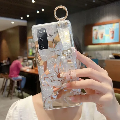 Miniatura 2 de Funda para Galaxy S20 con Banda de Muñeca y Soporte Ultra Delgada IMD Patrón de Animales Resistente a Golpes Funda con Soporte de Protección