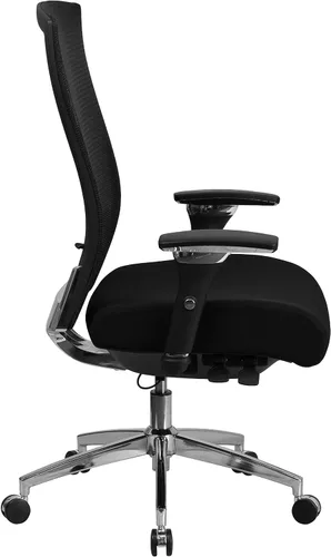 Miniatura 5 de Flash Furniture HERCULES Series 24/7 Uso Intensivo 300 lb. Silla de oficina ergonómica multifunción de malla negra con deslizador de asiento