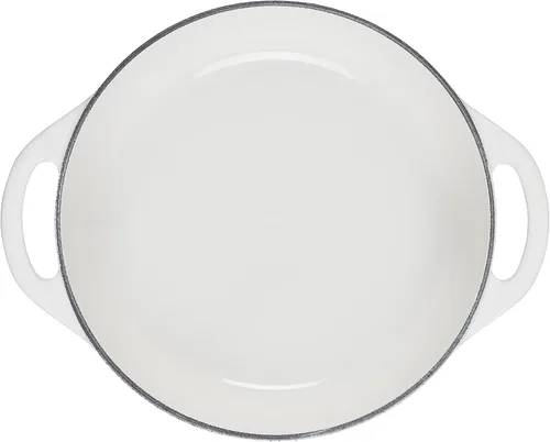 Miniatura 4 de Le Creuset Horno holandés redondo poco profundo de hierro fundido, 2.75 cuartos de galón, Blanco