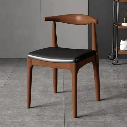 Miniatura 5 de Ytaoka Juego de 2 sillas de comedor de madera maciza, sillas de comedor de mediados de siglo, sillas tapizadas de piel sintética con respaldo