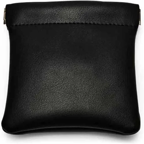 Woodten Bolsa de viaje de piel sintética para joyas, bolsa de joyería de cuero, bolsa de regalo para fiesta de boda (S, negro)