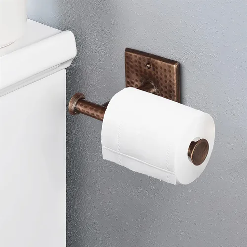 Miniatura 2 de Monarch Abode Portarrollos de papel higiénico para baño – 7 pulgadas, tradicional martillado a mano, soporte de papel higiénico montado en pared