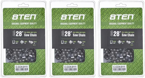 Miniatura 60 de 8TEN Cadena de motosierra semi cincel de 6 pulgadas .050 1/4 42 DL para Worx WG320 Black & Decker LLP120 (paquete de 3)