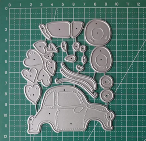Miniatura 6 de Marco de metal para automóvil y corazones, troqueles de corte de boda, plantillas cortadas para álbumes de recortes, fotos, papel decorativo