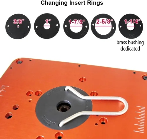 Miniatura 5 de O'SKOOL Placa de inserción de mesa de enrutador de aluminio de precisión, plantillas de enrutador con preperforadas se adaptan a enrutadores