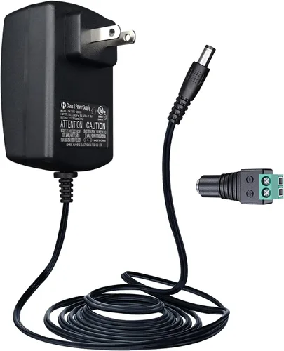 Adaptador de fuente de alimentación de 12 V, 2 A, 10 pies, CA a CC 24 W, 2000 mA, 1500 mA, 1000 mA, 500 mA, cable de alimentación de repuesto con