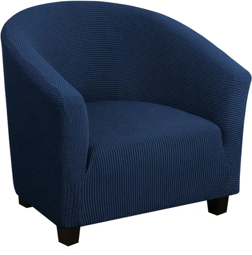 Miniatura 11 de Funda de alta elasticidad para silla de club, funda para sillón de bañera con parte inferior elástica, súper suave, jacquard de elastano, resistente