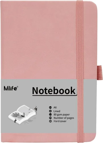Miniatura 11 de Cuaderno pequeño A6, cuaderno de bolsillo forrado con soporte para bolígrafo, mini cuaderno de tapa dura, 192 páginas, 3.9 x 5.5 pulgadas Jurnal Azul