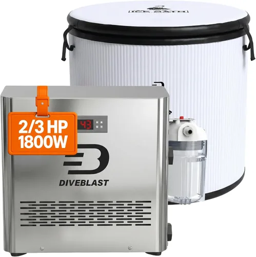 Miniatura 8 de Diveblast Tina de inmersión fría con enfriador de agua, bomba y filtro, enfriador de inmersión en frío de bajo consumo de 2/3 HP, enfría el agua