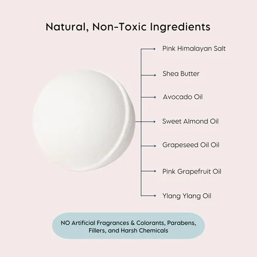Miniatura 3 de LA SALT CO Joy Bomba de baño, 8 onzas, grande, hecha a mano con ingredientes naturales, sal del Himalaya rica en minerales, libre de crueldad, hecha
