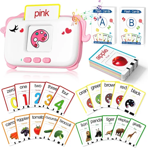 Juguetes Montessori de aprendizaje para niños de 1 año, tarjetas flash parlantes para niños de 1-3, 2-4, terapia sensorial del habla para niños y