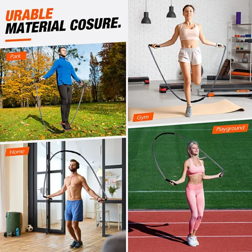 Miniatura 7 de HOXWC Cuerda de Saltar, Cuerda de Saltar con Peso para Fitness, Cuerdas de Saltar Pesadas para Hombres Mujeres Niños, Set de Equipo de Entrenamiento
