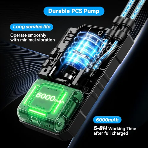 Miniatura 4 de Ausic Sistemas de nebulización portátiles, juego de rociadores de refrigeración de agua para exteriores con bomba de agua de 6000 mAh, cubo de 20 L