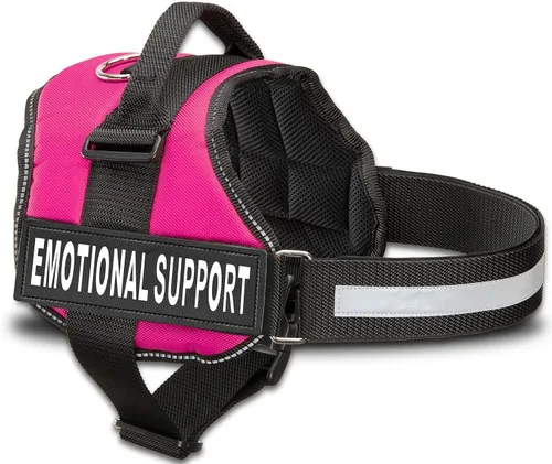 Miniatura 10 de Industrial Puppy Arnés de chaleco de apoyo emocional, chaleco duradero y ajustable para perro con correas reflectantes, parches extraíbles, asa