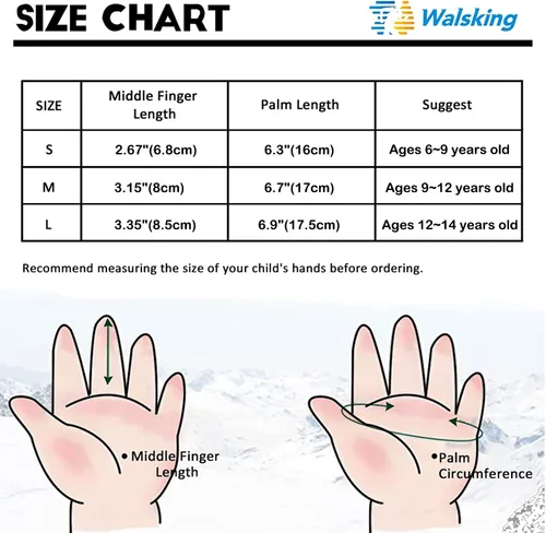 Miniatura 7 de Walsking Guantes de invierno para niños, resistentes al agua, para esquí, clima frío, aislados, para snowboard, para niños, niñas y jóvenes