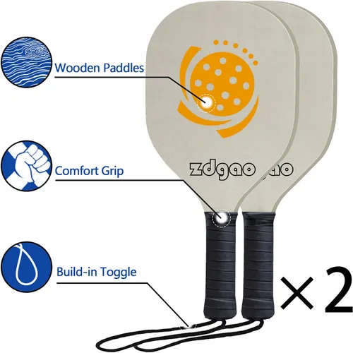 Miniatura 8 de Zdgao Portable Pickleball Net with 4 Paddles Set for Indoor & Outdoor 22 FT Regulation Size Net, Weather-Resistant Steel Frame, Outdoor Pickle