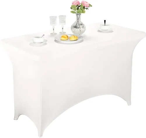 Miniatura 35 de LZY Cubierta de Mesa Elástica Ajustable de Spandex para Mesa Plegable de 6 pies, 4 pies o 8 pies, Mantel de Cóctel Rectangular, Perfecto para Champn
