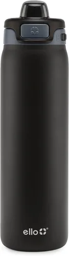 Miniatura 42 de Ello Pop & Fill Insulated Stainless Steel Water Bottle with Quick Fill Lid, Leakproof Locking, Sip or Chug Spout, BPA-Free, Double Wall Vacuum Negro