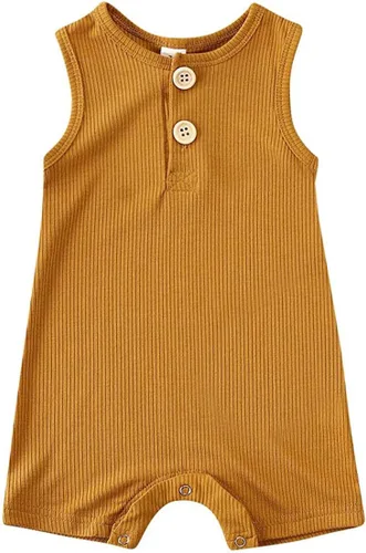 Miniatura 13 de Jumper de algodón y lino sin mangas con volantes para bebé. Ropa de verano.