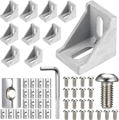 Miniatura 9 de BELLA BAYS 40Series 10Sets de conector interior negro en forma de L, conector de esquina oculta, accesorios de extrusión de aluminio 4040