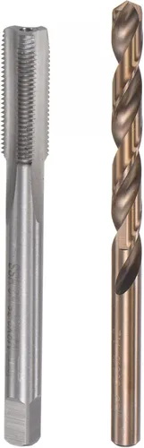 uxcell M8 x 0.75 rosca recta flauta y 0.283 in Twist Drill Broca Set, métrico M35 cobalto alta velocidad máquina roscado herramienta de perforación