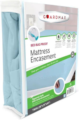 Miniatura 29 de Guardmax Funda de colchón de punto con cremallera, tamaño Queen, impermeable y a prueba de chinches, ropa de cama cómoda, suave y silenciosa con 2