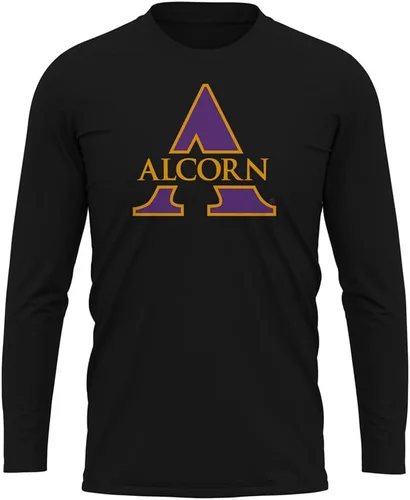 Miniatura 162 de Camisa deportiva de manga larga oficial de la NCAA Collegiate para hombre, colección negra con logotipo primario