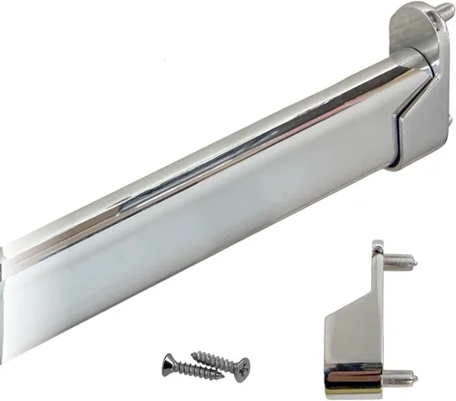 Kit de barra de armario ovalada de 36 pulgadas | Cromado | Soportes y accesorios de extremo de pasador trasero | Acero de calibre pesado | 1 kit |