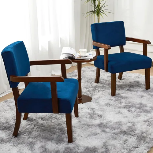 Miniatura 16 de FAGAGA Juego de 2 Sillas de Acento con Mesa, Sillas de Sala de Estar con Asiento y Reposabrazos VelvetSoft para Sala de Estar Dormitorio Sala