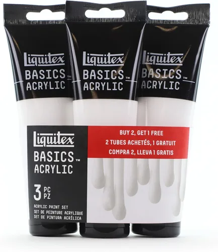 Miniatura 39 de Liquitex BASICS Pintura Acrílica, Botella de 400ml (13.5 oz), Blanco Titanio Titanio Blanco