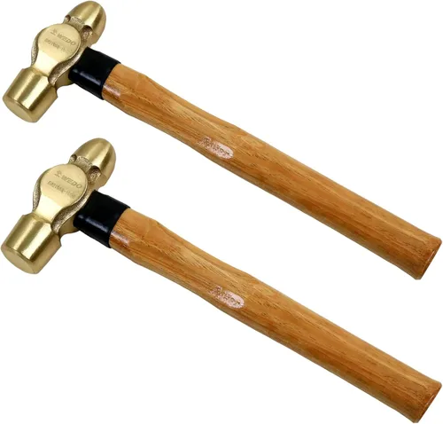 Miniatura 18 de WEDO Martillo de Bola de Latón con Mango de Fibra de Vidrio, Martillo de Bola Pein, 1lb, 280mm, 11