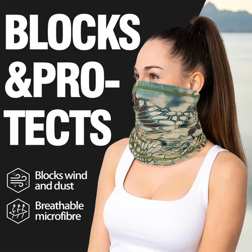 Miniatura 5 de Polaina de cuello para hombres y mujeres, cubierta facial para protección solar, pasamontañas, pasamontañas, bandana y máscara de caimán
