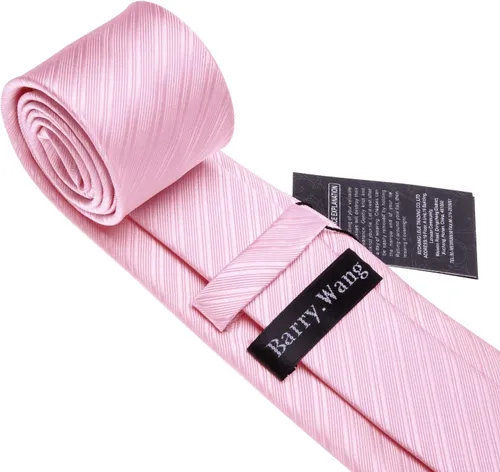 Miniatura 47 de Barry.Wang Juego de corbatas para hombre, corbata de seda a rayas, tejido a cuadros, gemelos formales, negocios, boda