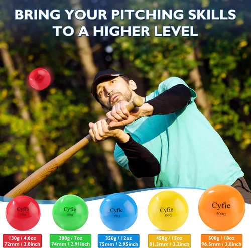 Miniatura 4 de Cyfie Béisbol/sóftbol pesado para golpear, pelotas pesadas para golpear, entrenamiento de bateo, práctica de lanzamiento y lanzamiento (paquete de 6)